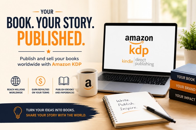 Amazon KDP Bookshelf dashboard showing the yellow Create new title button for publishing a coloring book