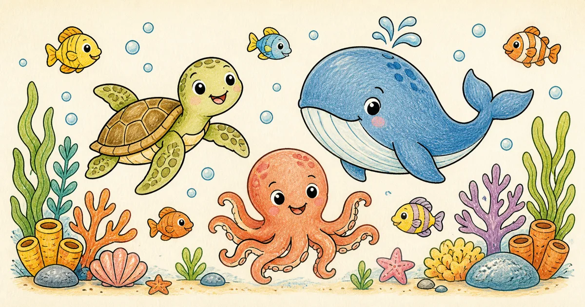 Sea Creatures Coloring Pages preview