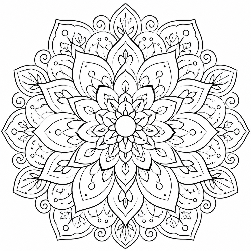 Mandala pattern coloring page created with InkChamps