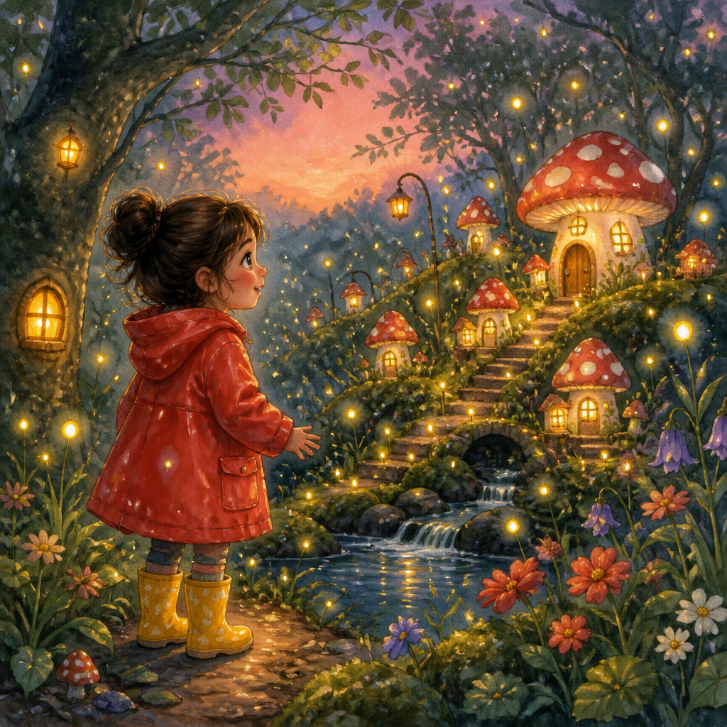 Enchanted forest illustrated storybook page created with InkChamps