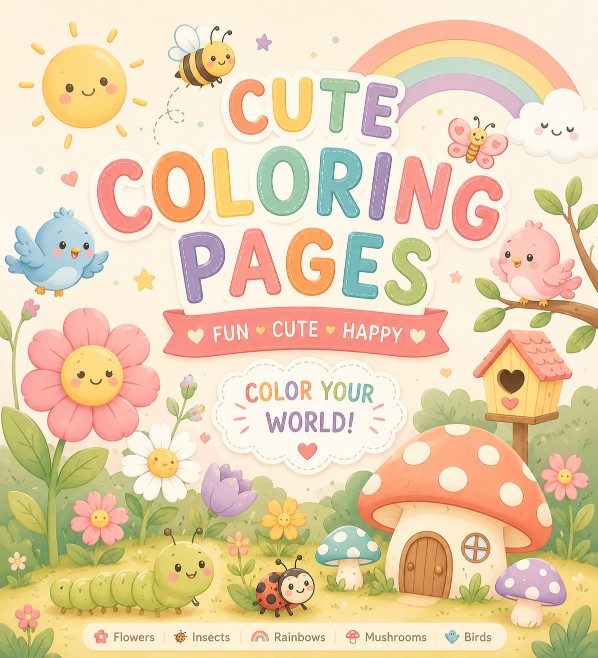 Cute coloring book for kids sample created with InkChamps