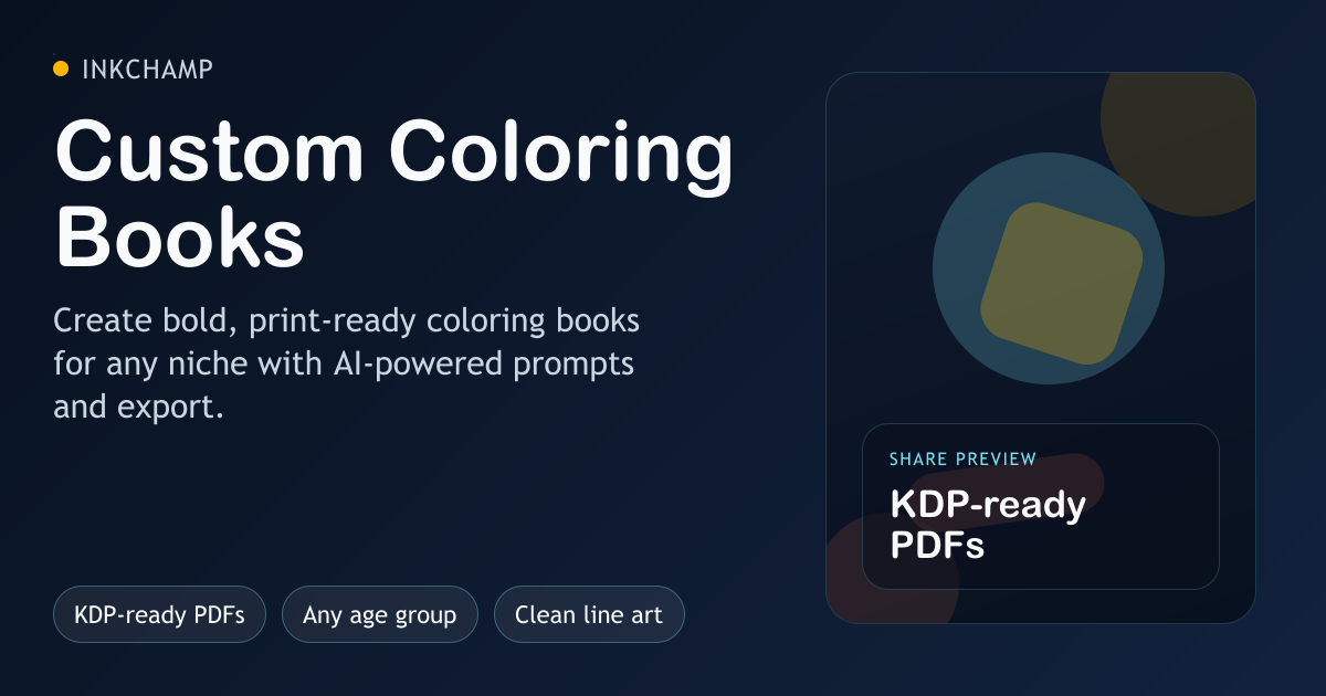 Comparison of AI tools for creating coloring books including InkChamps, Book Bolt, and ColorifyAI