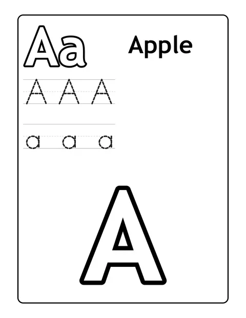 Alphabet ABC Coloring Book sample page made with InkChamps