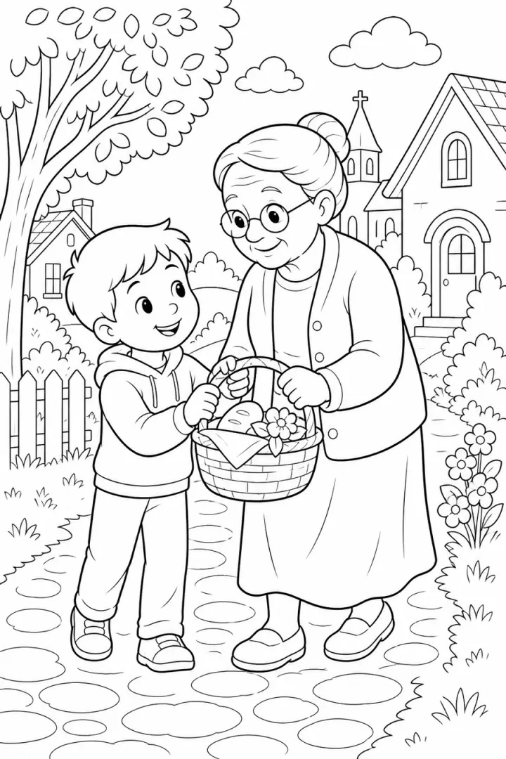 Bible Story Coloring Book sample page made with InkChamps