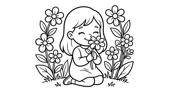 Flower & Botanical Coloring Book sample page made with InkChamps