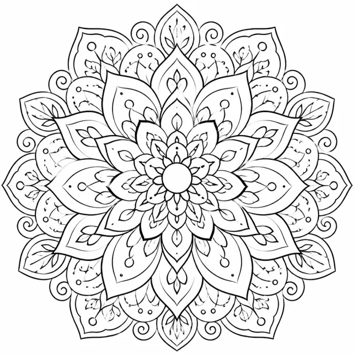Mandala Coloring Book sample page made with InkChamps