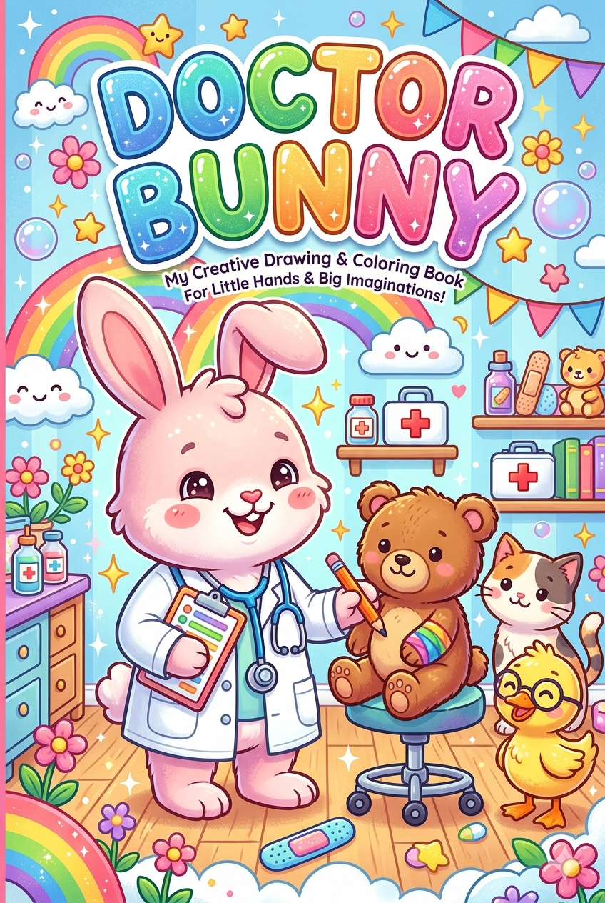 Doctor Bunny coloring book cover